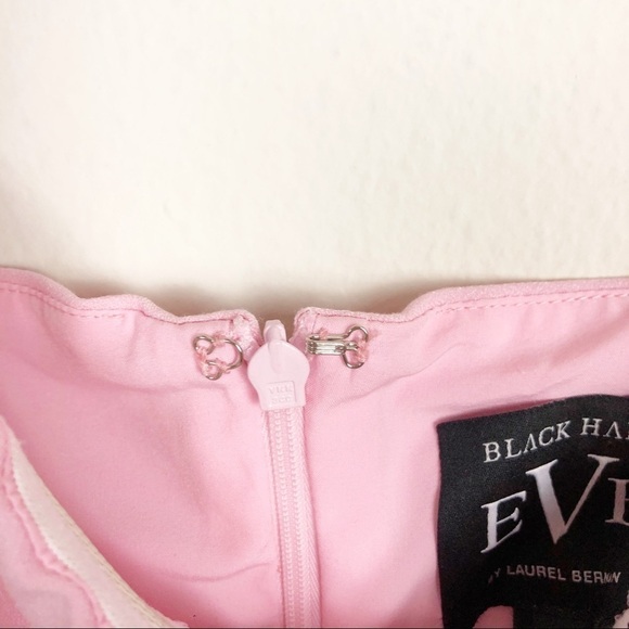 Black Halo Eve Milayla Bow Embellished Gown Pastel Pink Formal Evening Solid - Picture 9 of 11